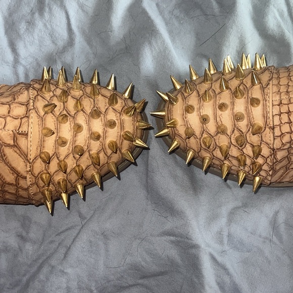 Liliana snake print with gold hardware 3” heel booties - Picture 7 of 14